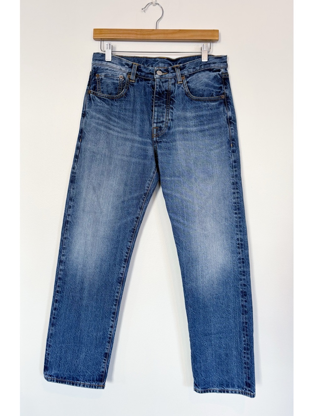 Fortela || Selvedge Denim 5 Pocket Straight Jeans in D450 Blue 27